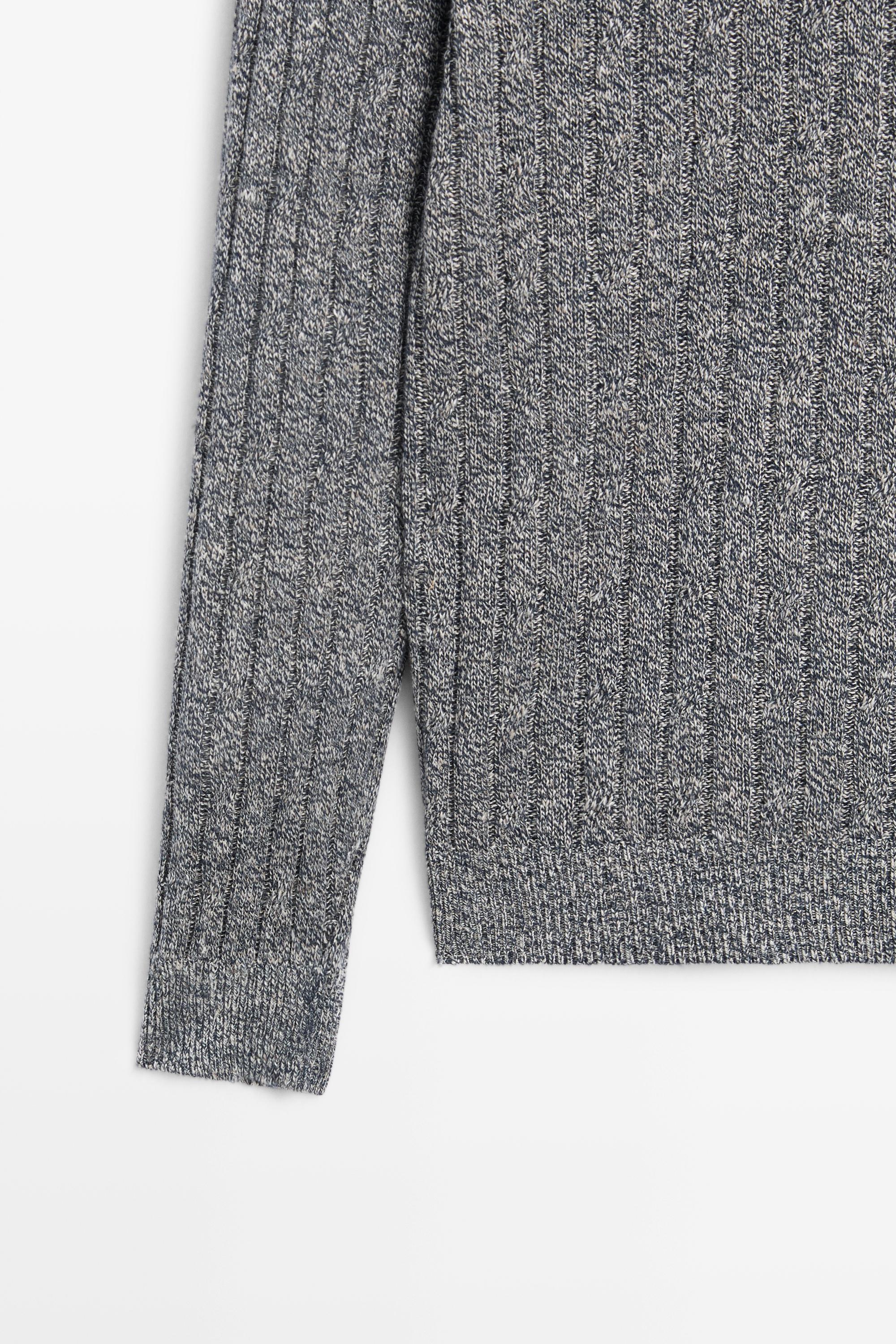 Pull en maille moulinée de lin et coton